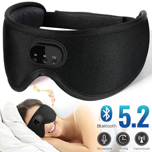 Bluetooth 5.2 Headphone 3D Wireless Music Eye Mask White Noise Headset for Artifact Breathable Sleeping Headphones