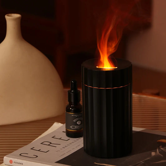Colorful Electric Flame Aroma Diffuser Air Humidifier for Car USB Ultrasonic Aromatherapy Essential Oil Diffuser for Home